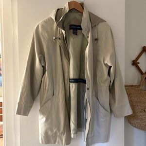 London Fog Light Khaki Hooded Anorak Jacket